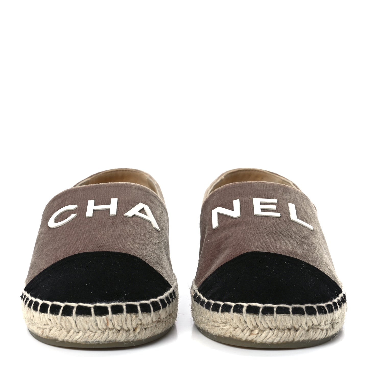 Velvet Logo Espadrilles 38 Beige Black