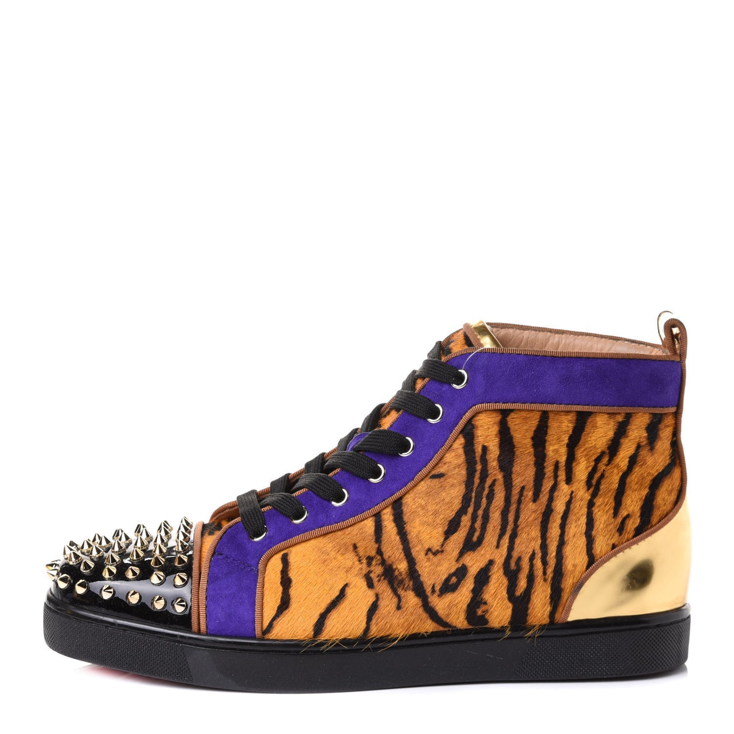 Patent Pony Hair Lou Spikes Flat Sneakers 43 Version Multi