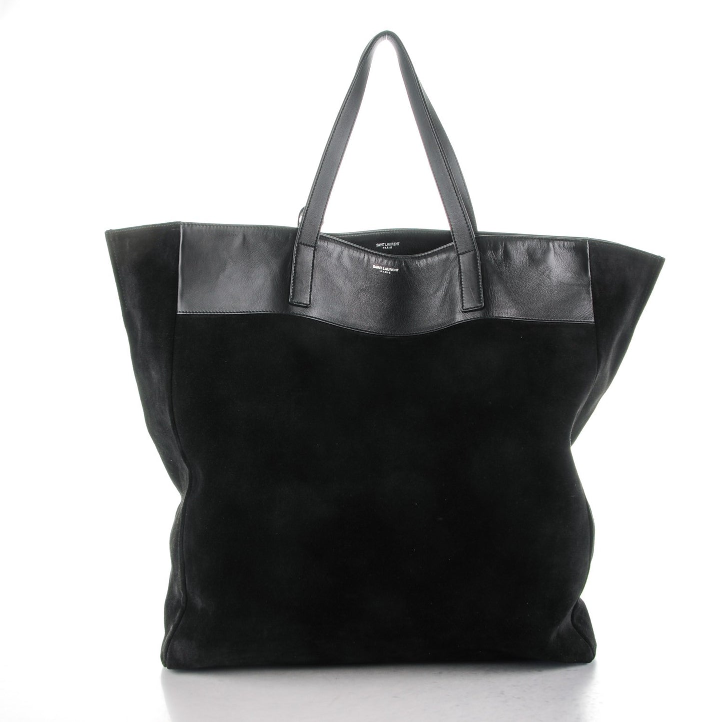 Calfskin Suede Reversible Shopping Tote Black