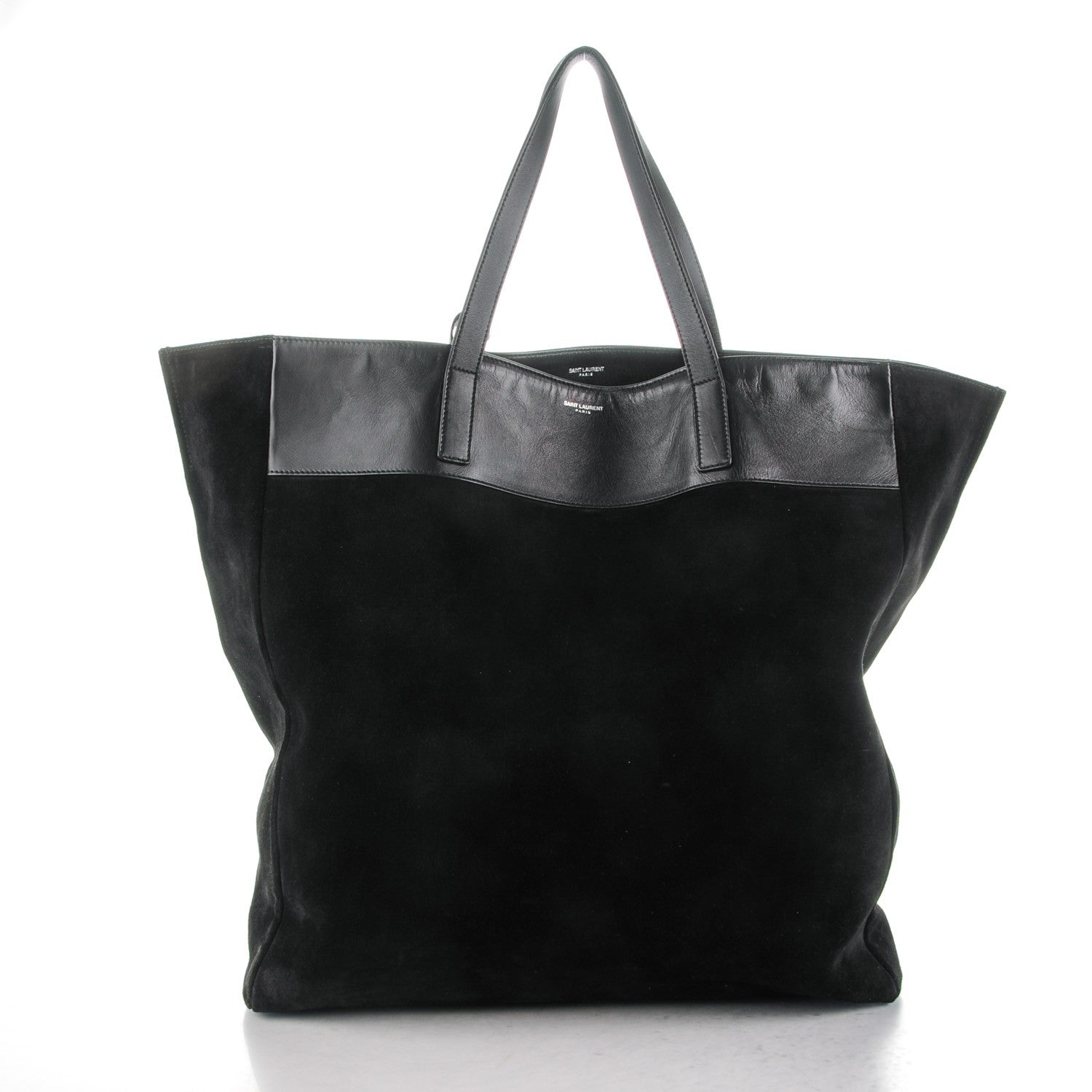 Saint Laurent Calfskin Suede Reversible Shopping Tote Black 6 of 10