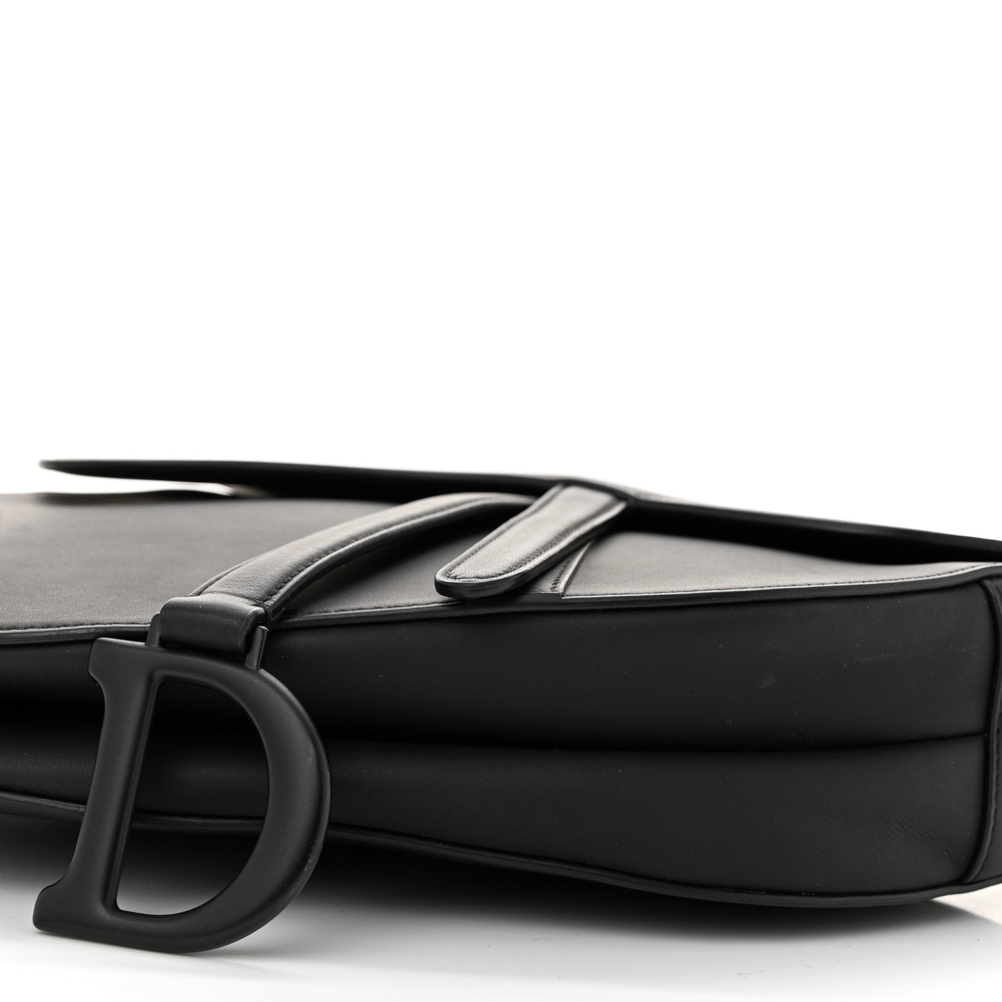 Ultra Matte Calfskin Saddle Bag Black