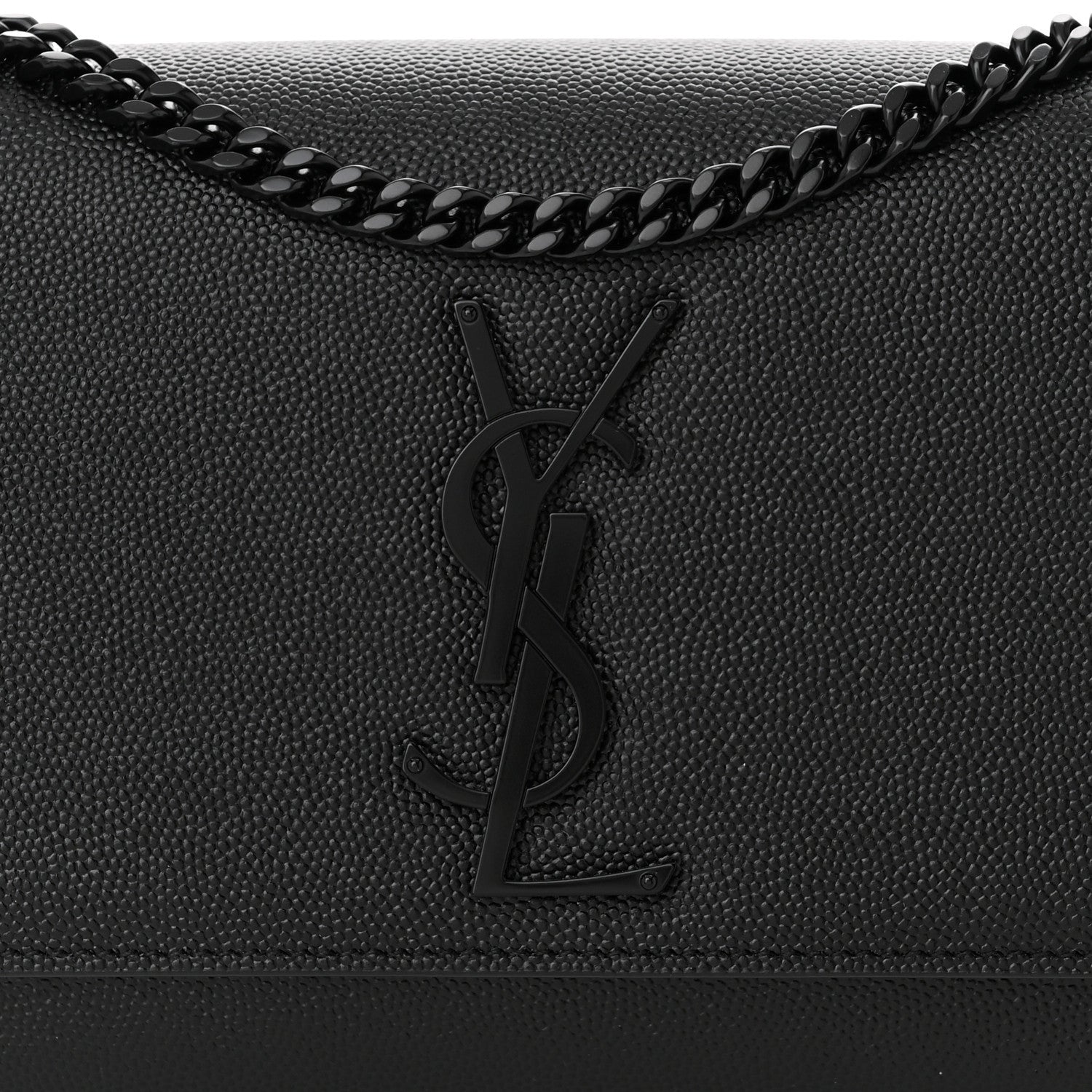 Saint Laurent Grain De Poudre Small Monogram Monochrome Kate Satchel Black 7 of 9