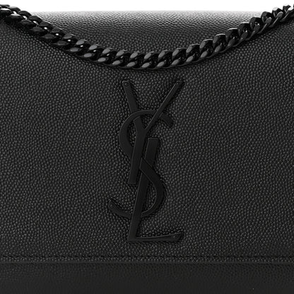 Saint Laurent Grain De Poudre Small Monogram Monochrome Kate Satchel Black 7 of 9