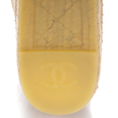 Chanel Lambskin CC Espadrilles 40 Beige Black 6 of 10