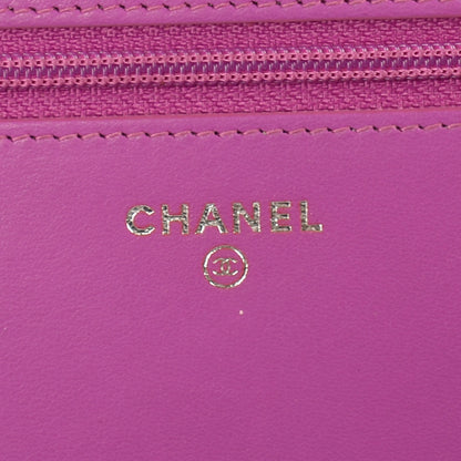 Chanel Lambskin Quilted Coco Boy Wallet On Chain WOC Fuchsia 6 of 8