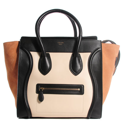 Celine Satin Calfskin Mini Tri-Color Luggage Seashell 1 of 8