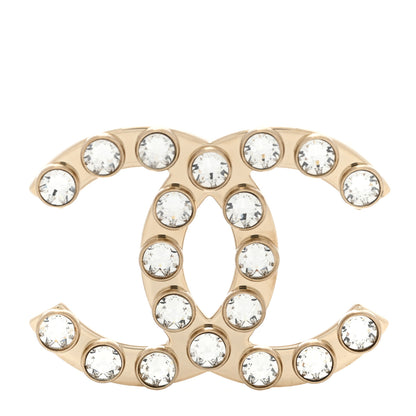 Chanel Crystal CC Brooch Gold 1 of 8