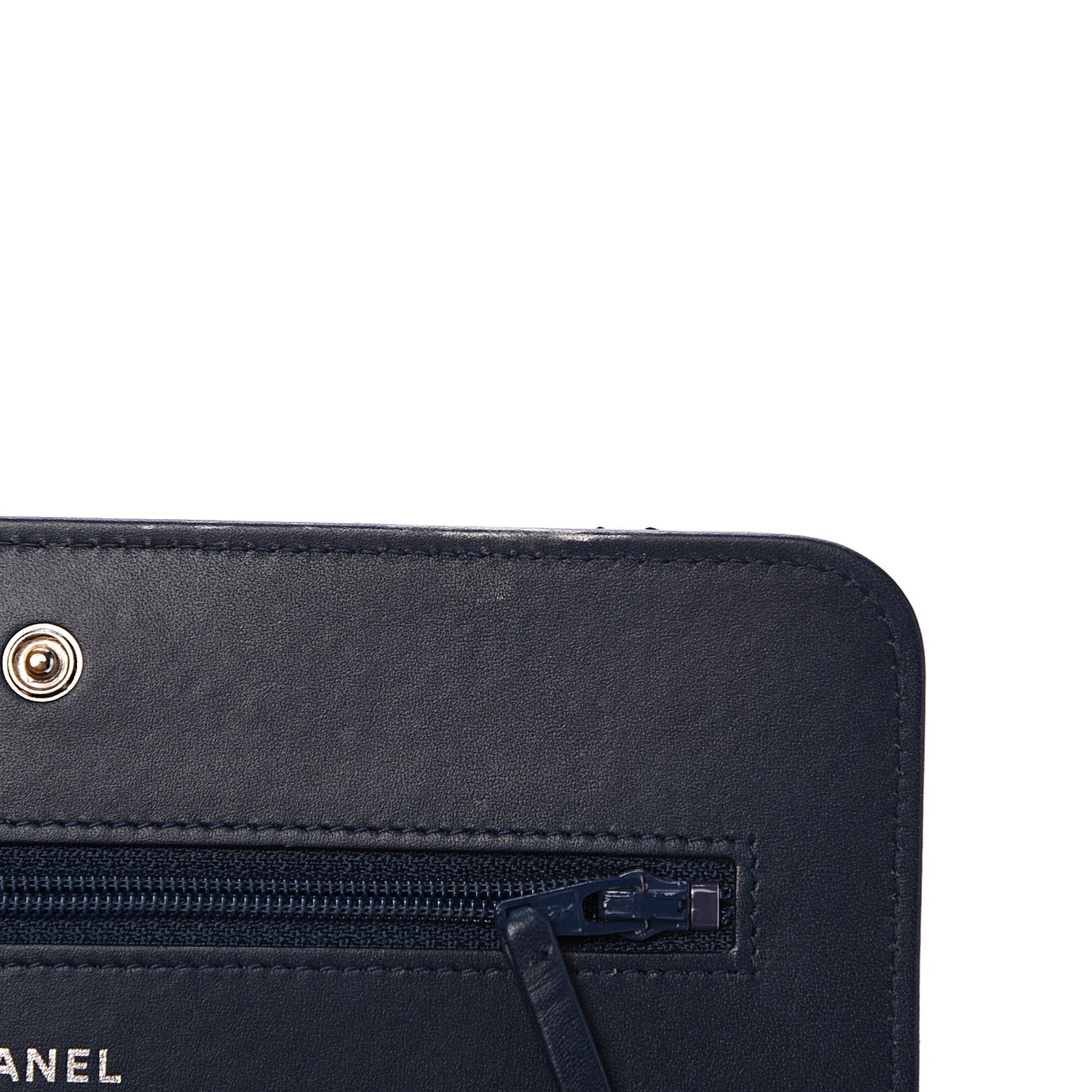 Glazed Calfskin Quilted Coco Boy Wallet On Chain WOC Blue