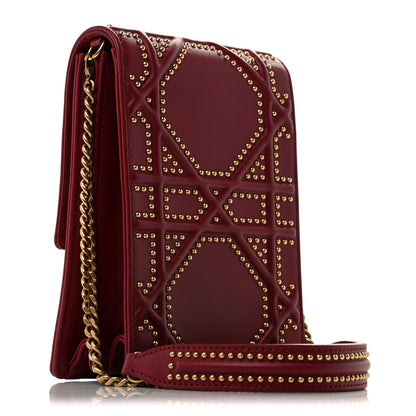 Christian Dior Lambskin Studded Vertical Diorama Spicy Red 3 of 14