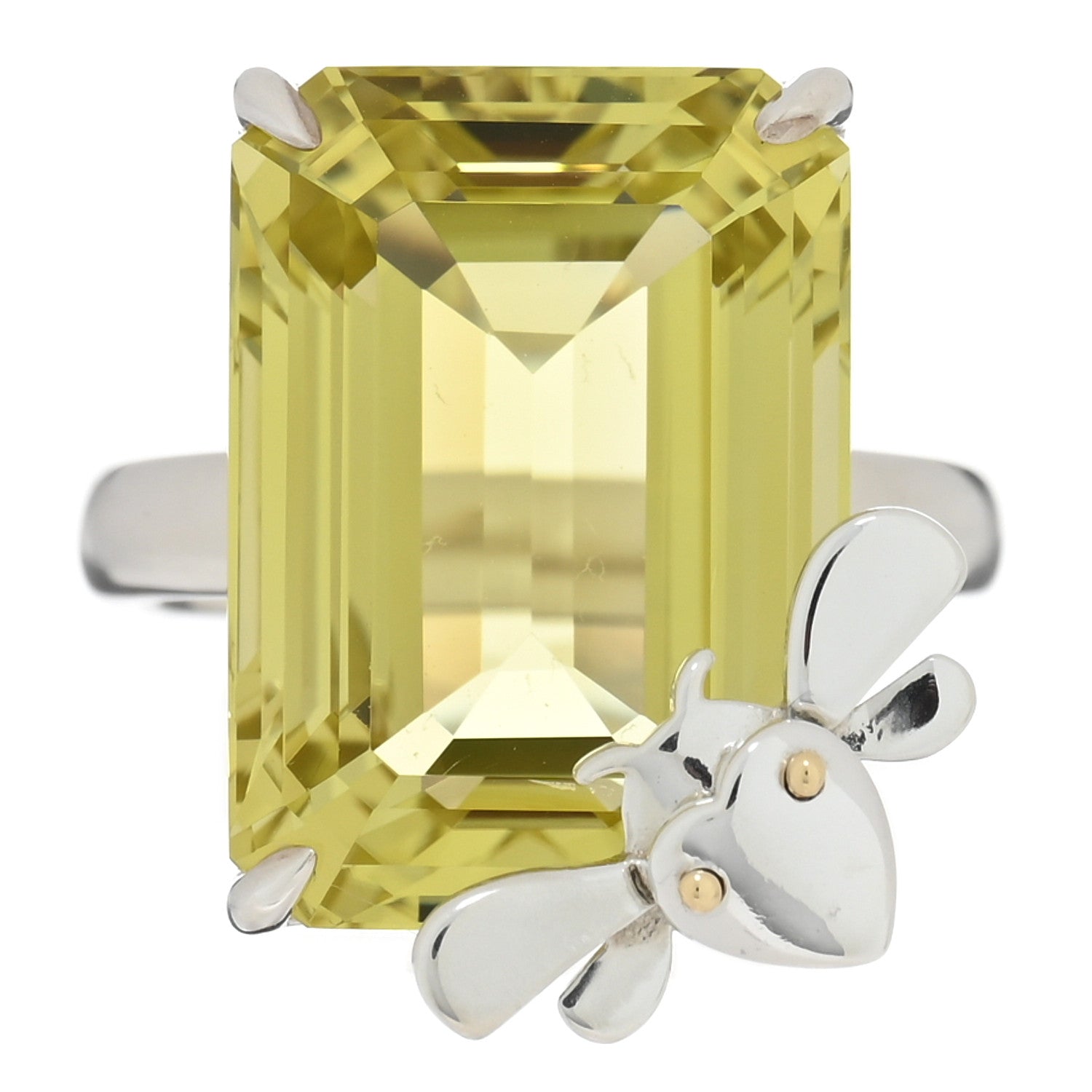 Tiffany Sterling Silver 18K Yellow Gold Citrine Return to Tiffany Love Bugs Bee Ring 52 6 1 of 4