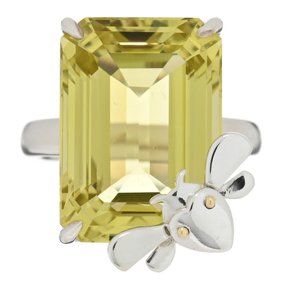Tiffany Sterling Silver 18K Yellow Gold Citrine Return to Tiffany Love Bugs Bee Ring 52 6 1 of 4