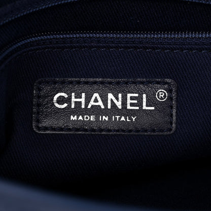 Chanel Metallic Perforated Calfskin Small Up In The Air Flap Navy Blue 6 of 10