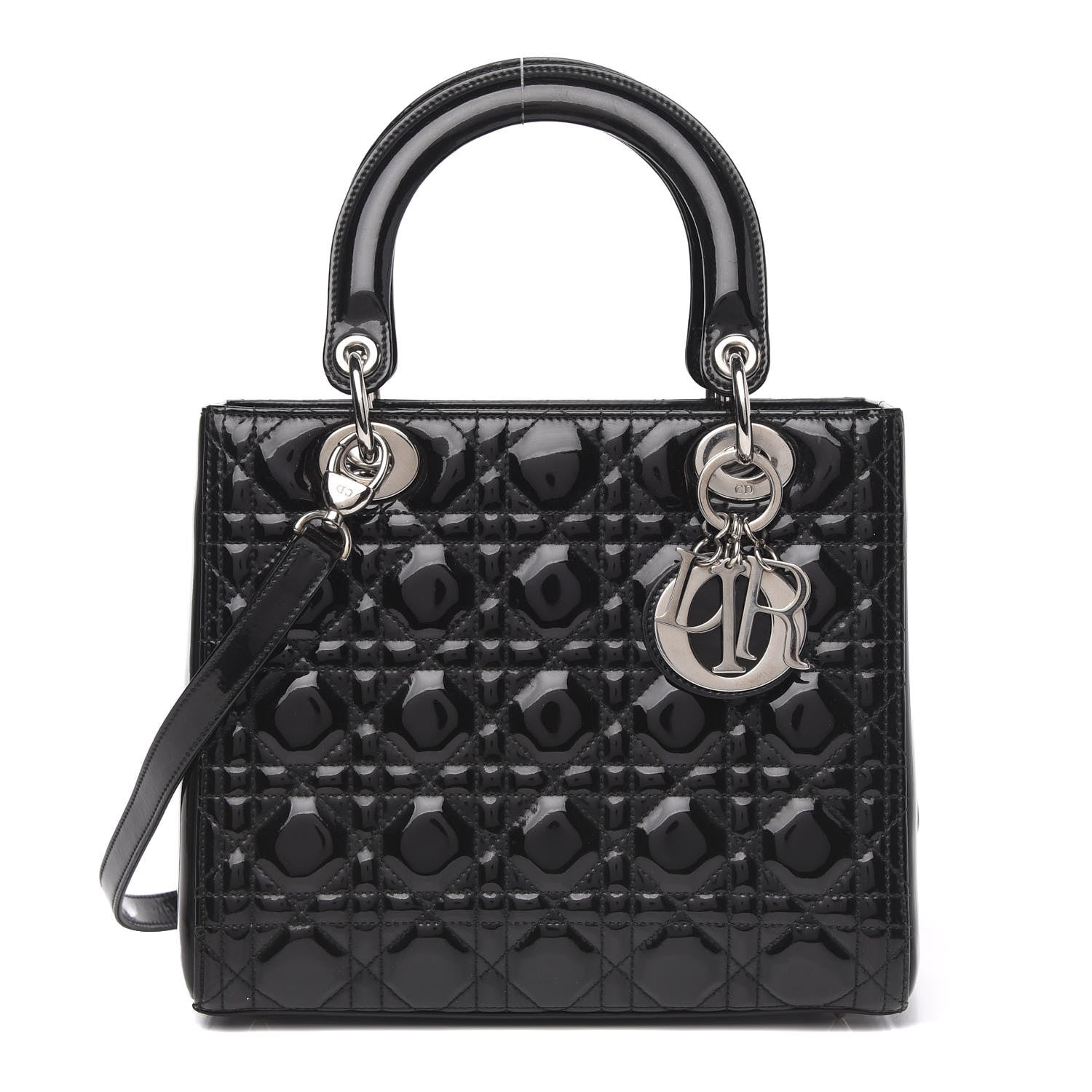Christian Dior Patent Cannage Medium Lady Dior Black 1 of 12