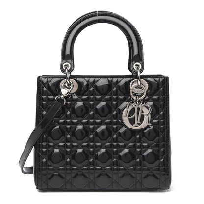 Christian Dior Patent Cannage Medium Lady Dior Black 1 of 12