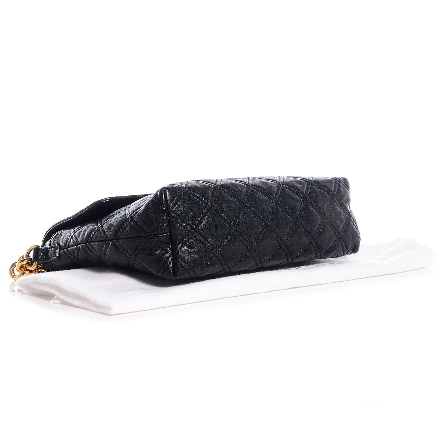 Lacquered Lambskin The Large Single Flap Black