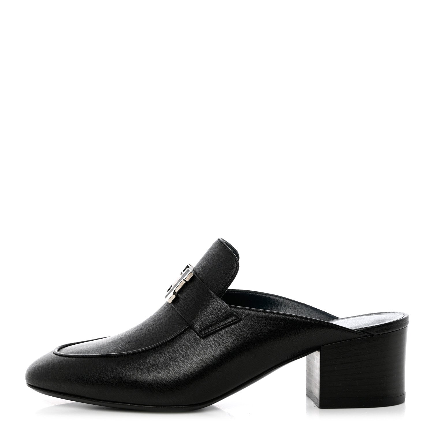 Hermes Goatskin Paradis Mules 37 Black 1 of 12
