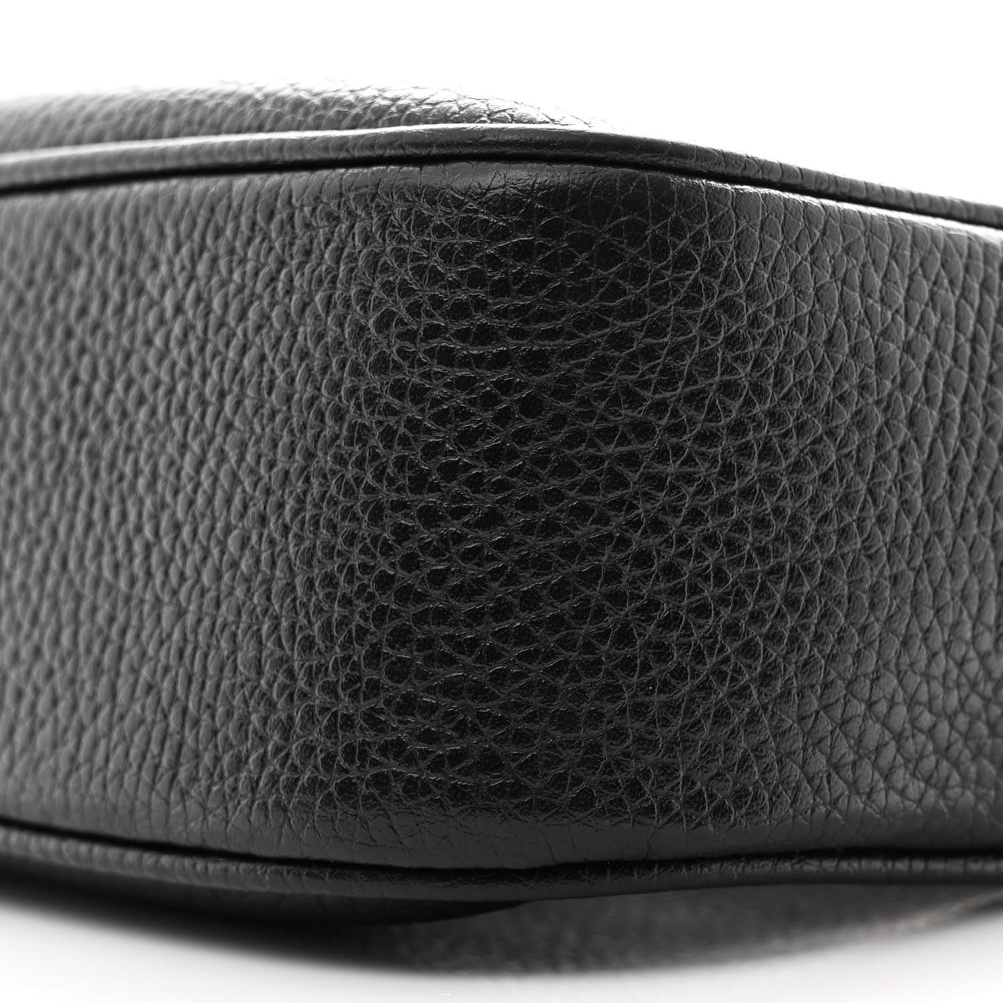 Pebbled Calfskin Small Soho Disco Bag Black