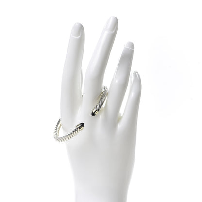 David Yurman Sterling Silver 14K Yellow Gold Black Onyx 5mm Cable Classics Petite Color Bracelet 2 of 5