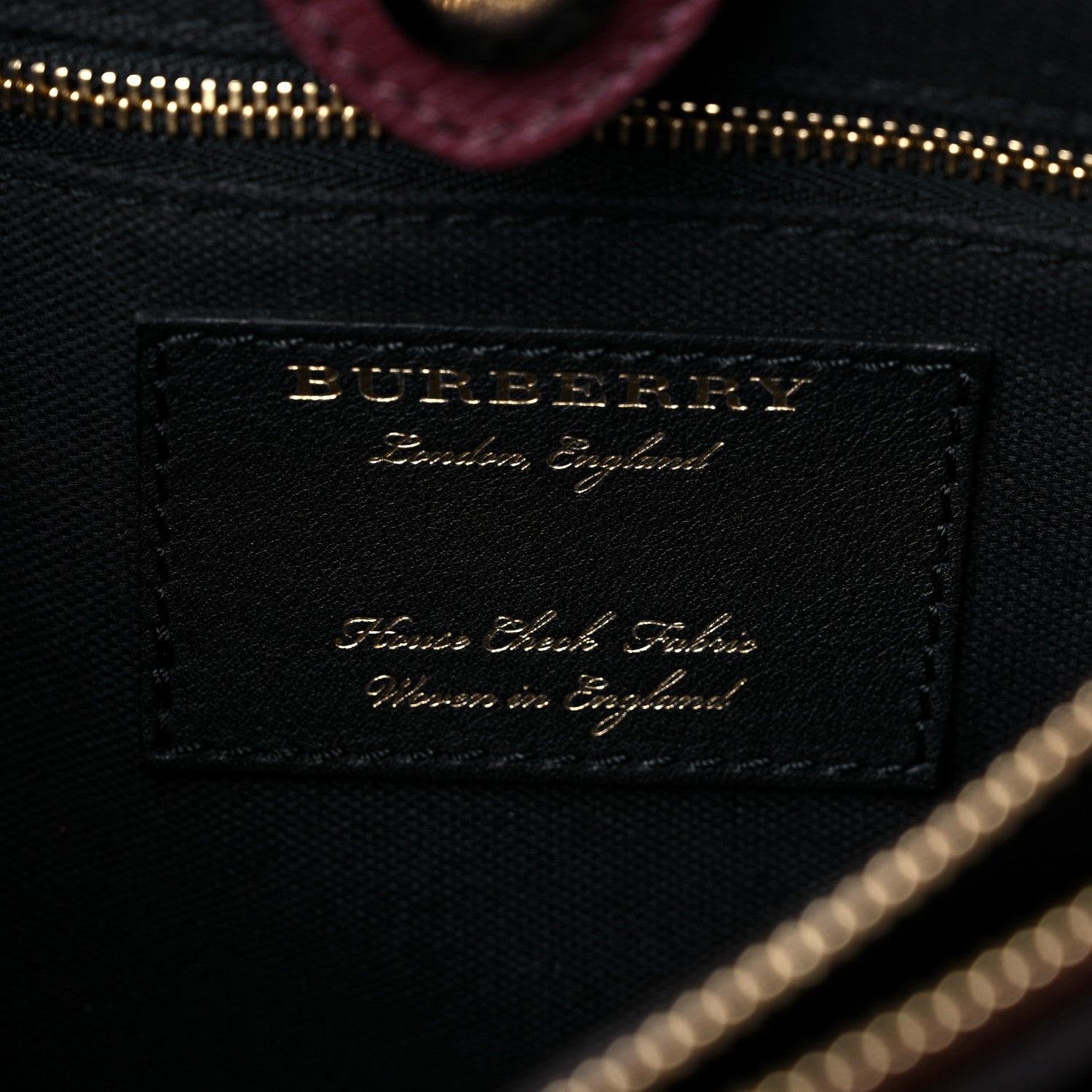 Burberry Grainy Calfskin House Check Medium Banner Tote Mahogany Red 6 of 12