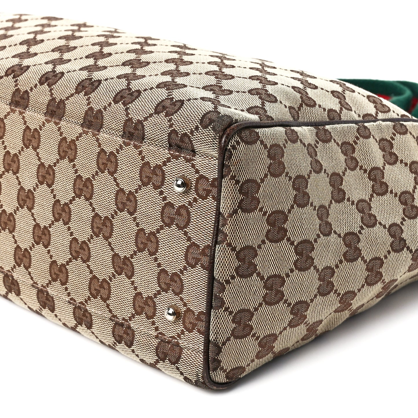 GG Monogram Web Pop Tote Dark Brown