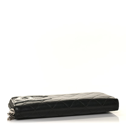 Chanel Calfskin Quilted Cambon Large Gusset Zip Around Wallet Black 4 of 12
