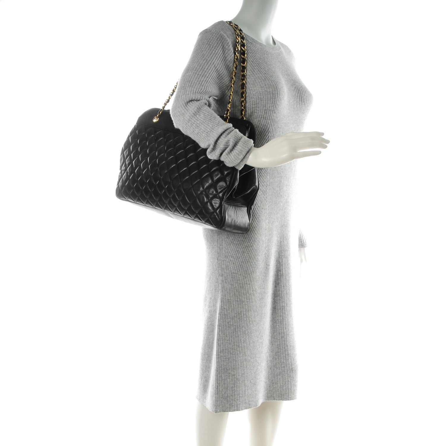Chanel Lambskin Quilted Shoulder Bag Black 2 of 9