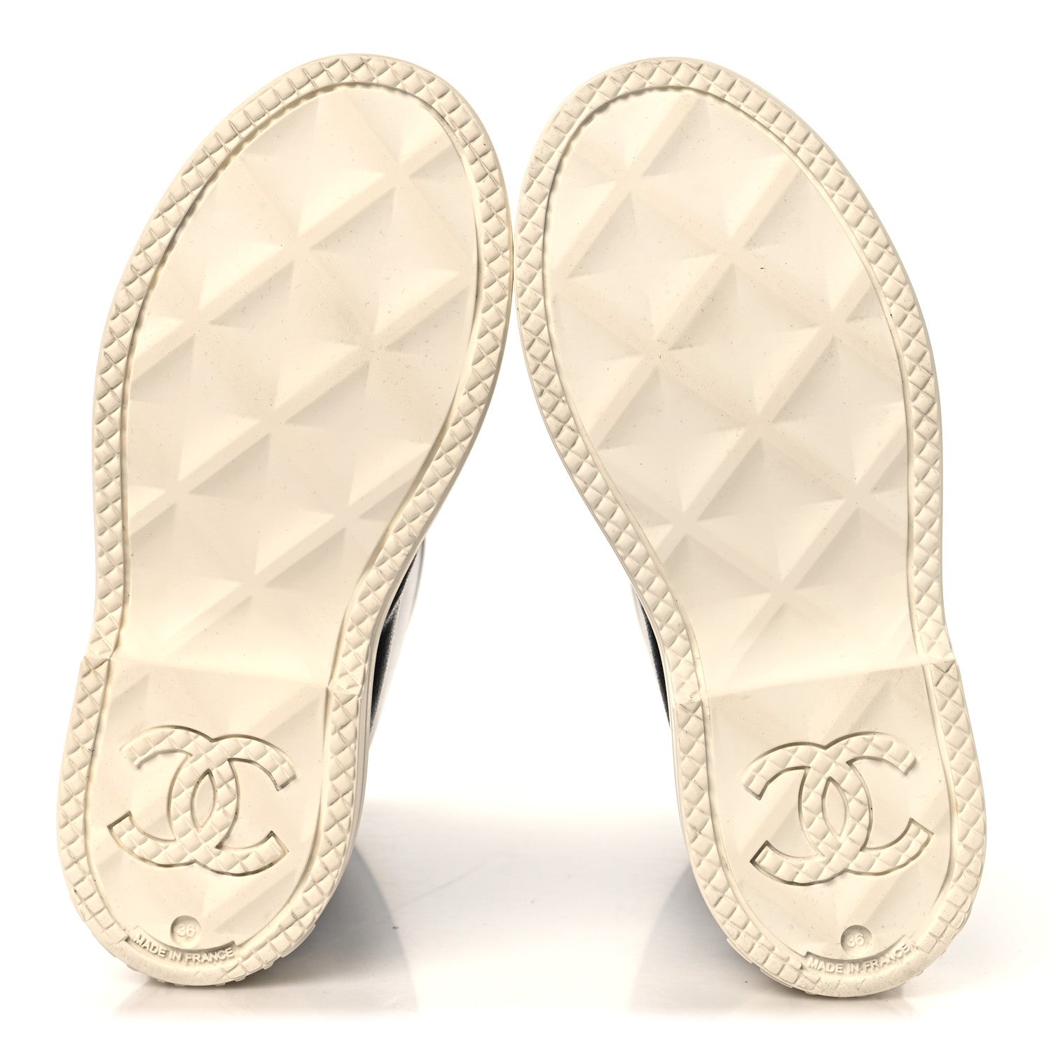 Chanel Caoutchouk CC High Boots  36 Black White 5 of 7