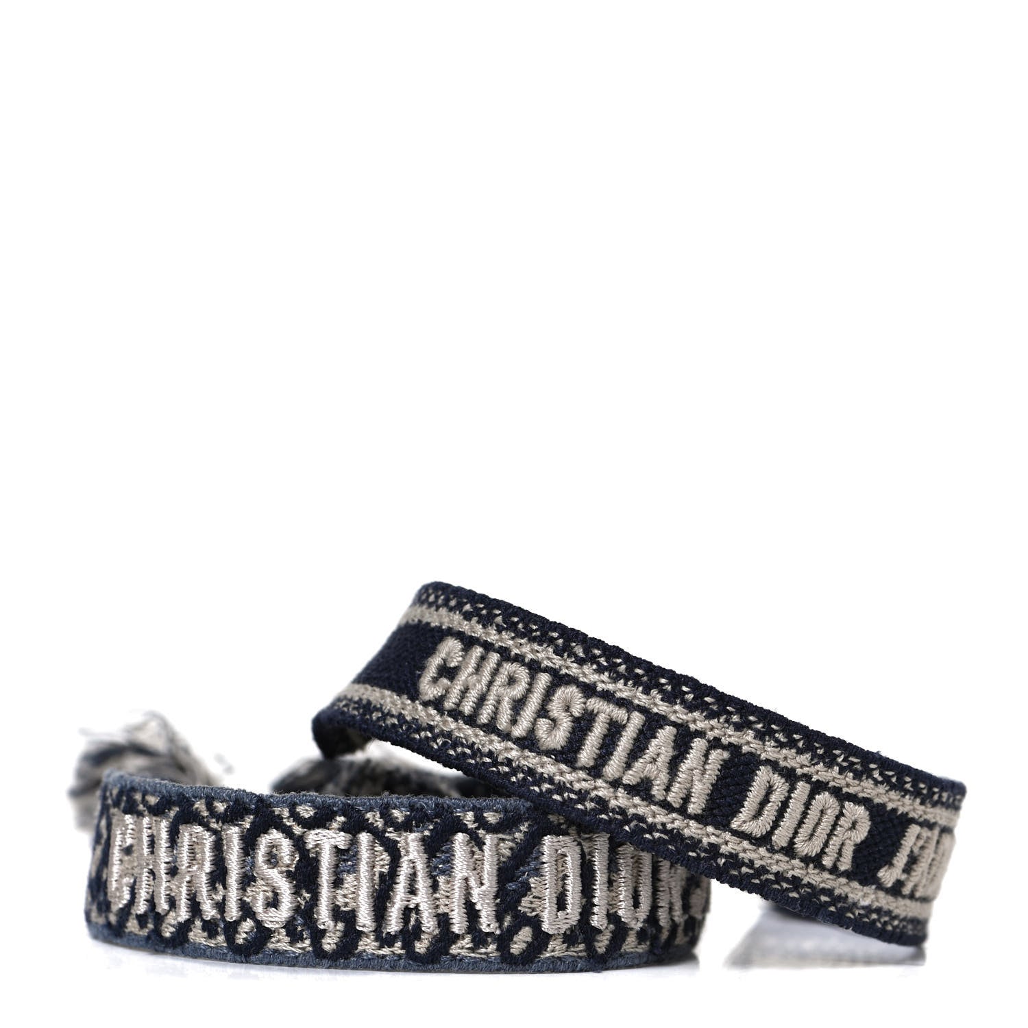Christian Dior Woven Cotton J'Adior Friendship Bracelet Set Navy 1 of 7