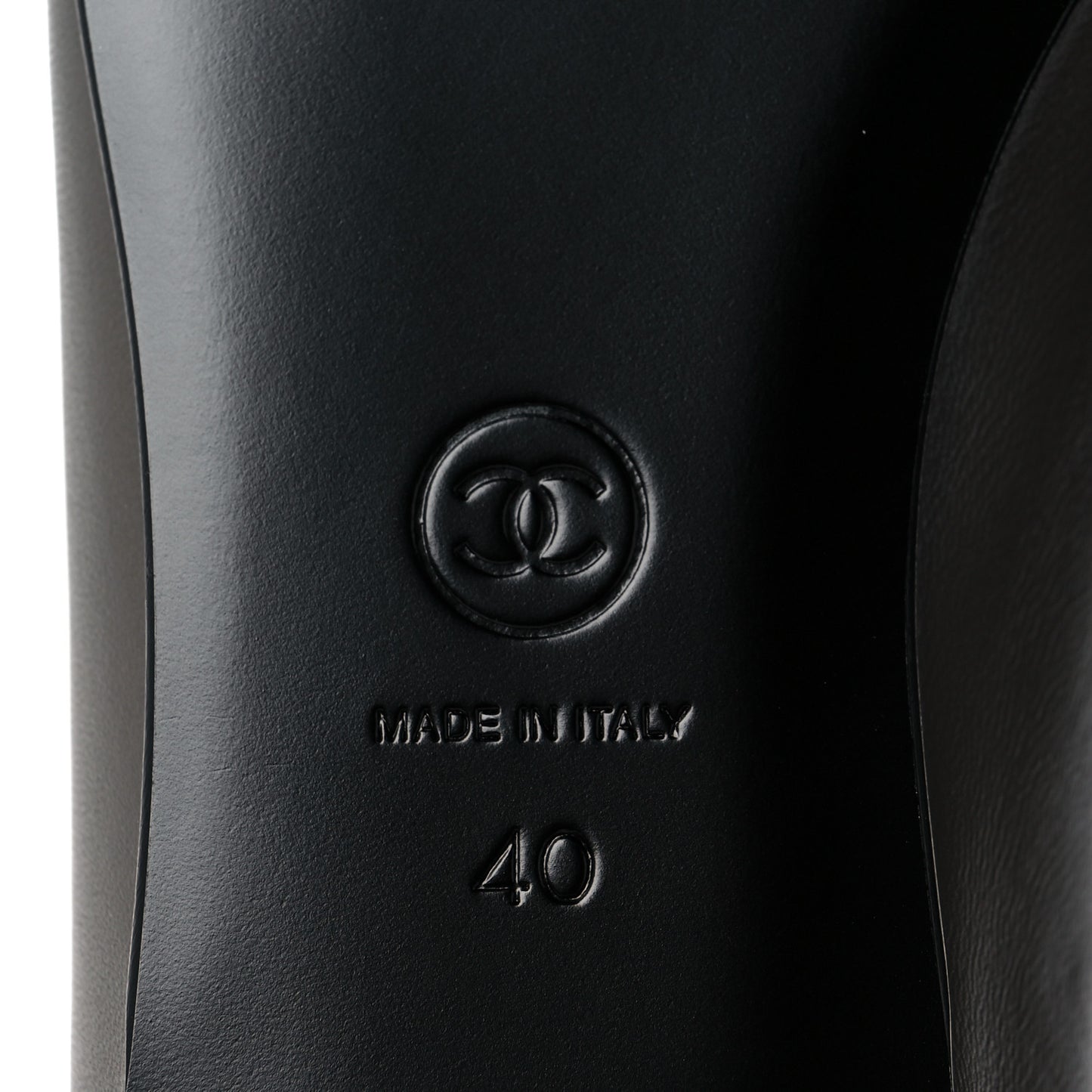 Lambskin Cap Toe CC Ballerina Flats 40 Dark Grey