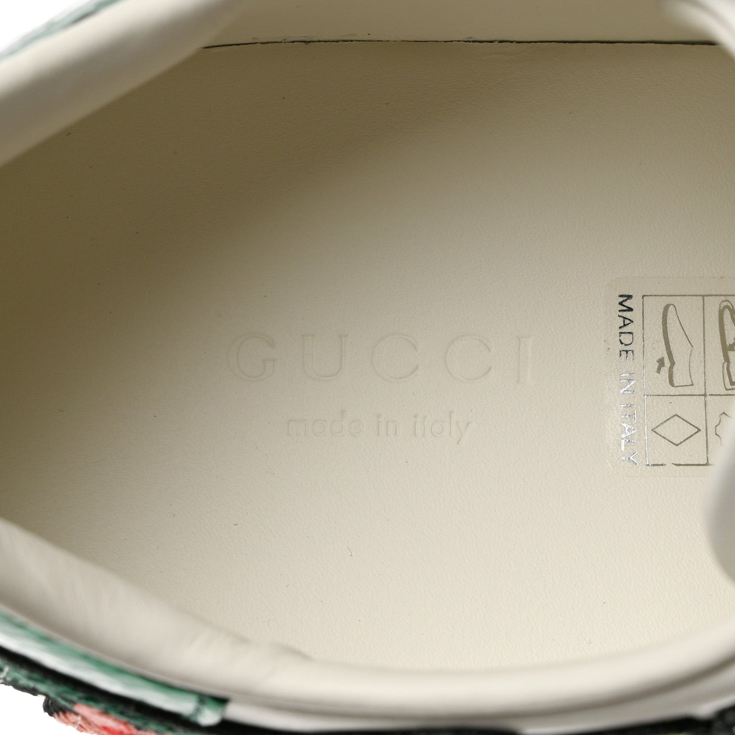 Gucci Calfskin Web Floral Embroidered Womens Ace Sneakers 37.5 White 7 of 9
