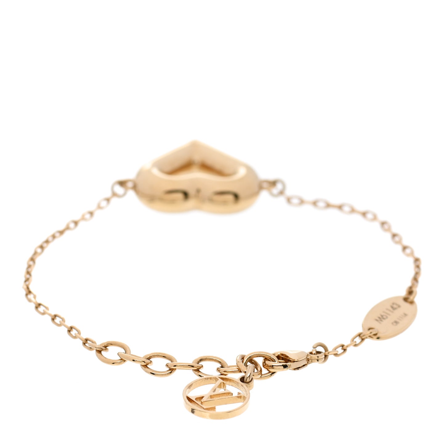 Metal LV And Me Heart Bracelet Gold