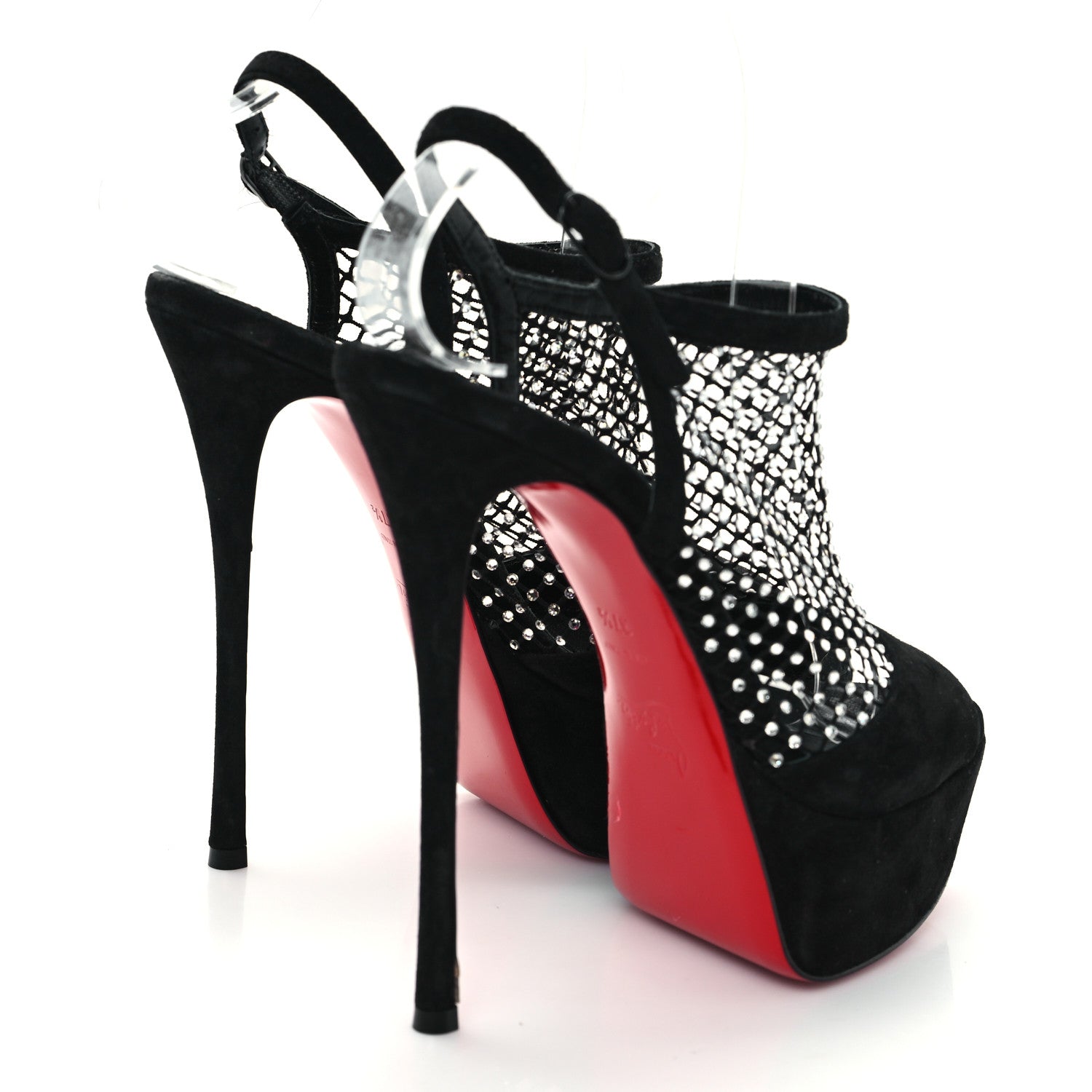 Christian Louboutin Suede Crystal Pumps 37.5 Black 5 of 9
