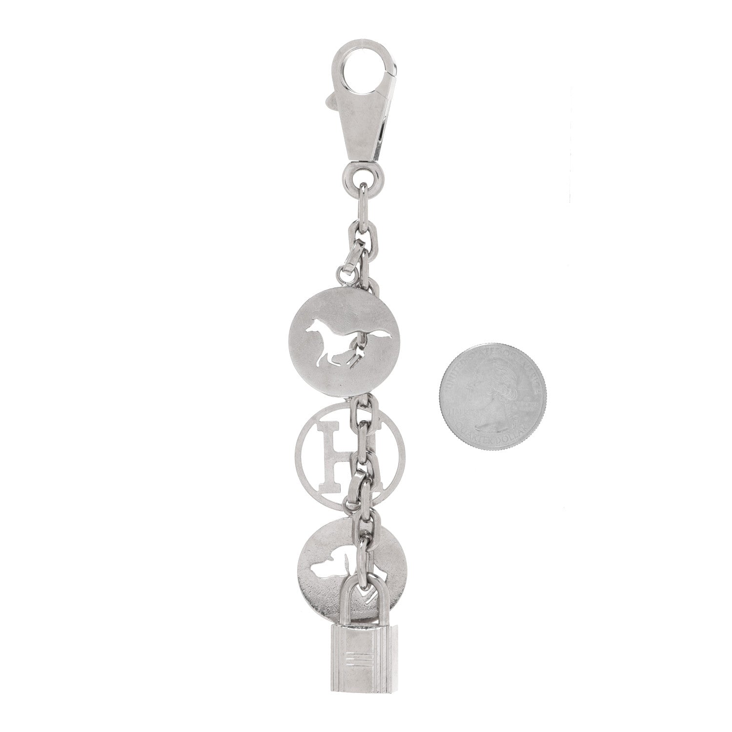 Hermes Palladium Breloque Bag Charm Silver 2 of 4