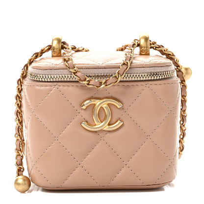 Chanel Calfskin Quilted Mini Perfect Fit Vanity Case With Chain Beige 1 of 11