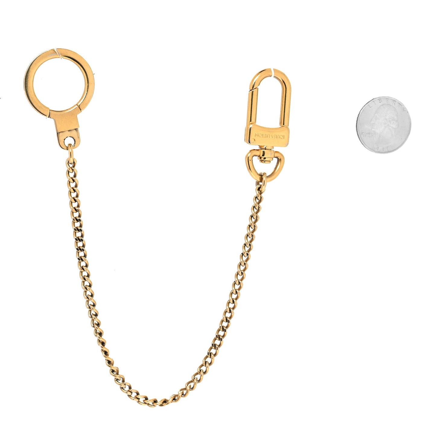 Metal Pochette Extender Key Ring Chain Gold