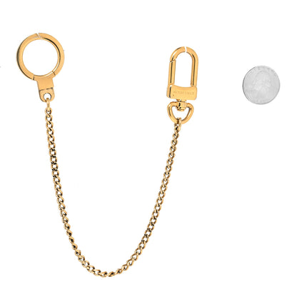 Louis Vuitton Metal Pochette Extender Key Ring Chain Gold 2 of 4