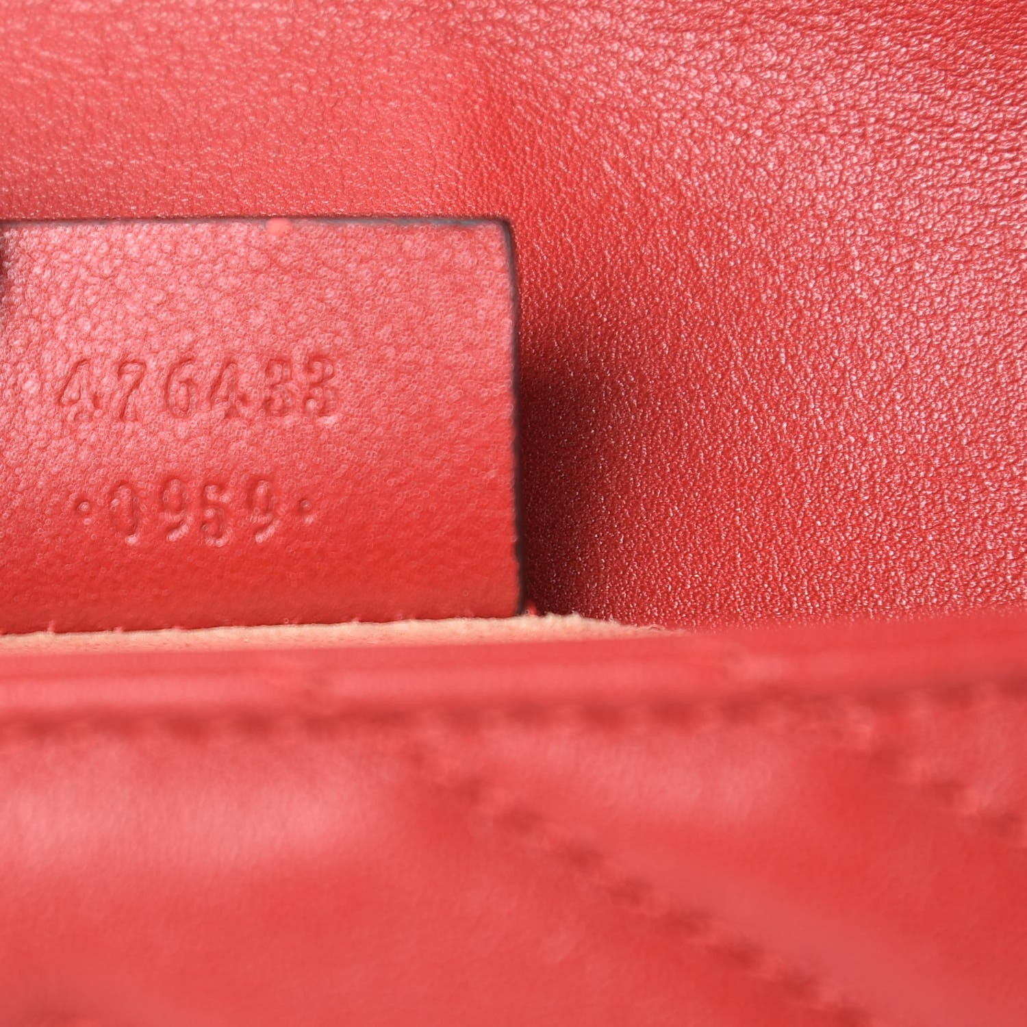 Gucci Calfskin Matelasse Super Mini GG Marmont Shoulder Bag Hibiscus Red 7 of 10