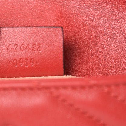 Gucci Calfskin Matelasse Super Mini GG Marmont Shoulder Bag Hibiscus Red 7 of 10