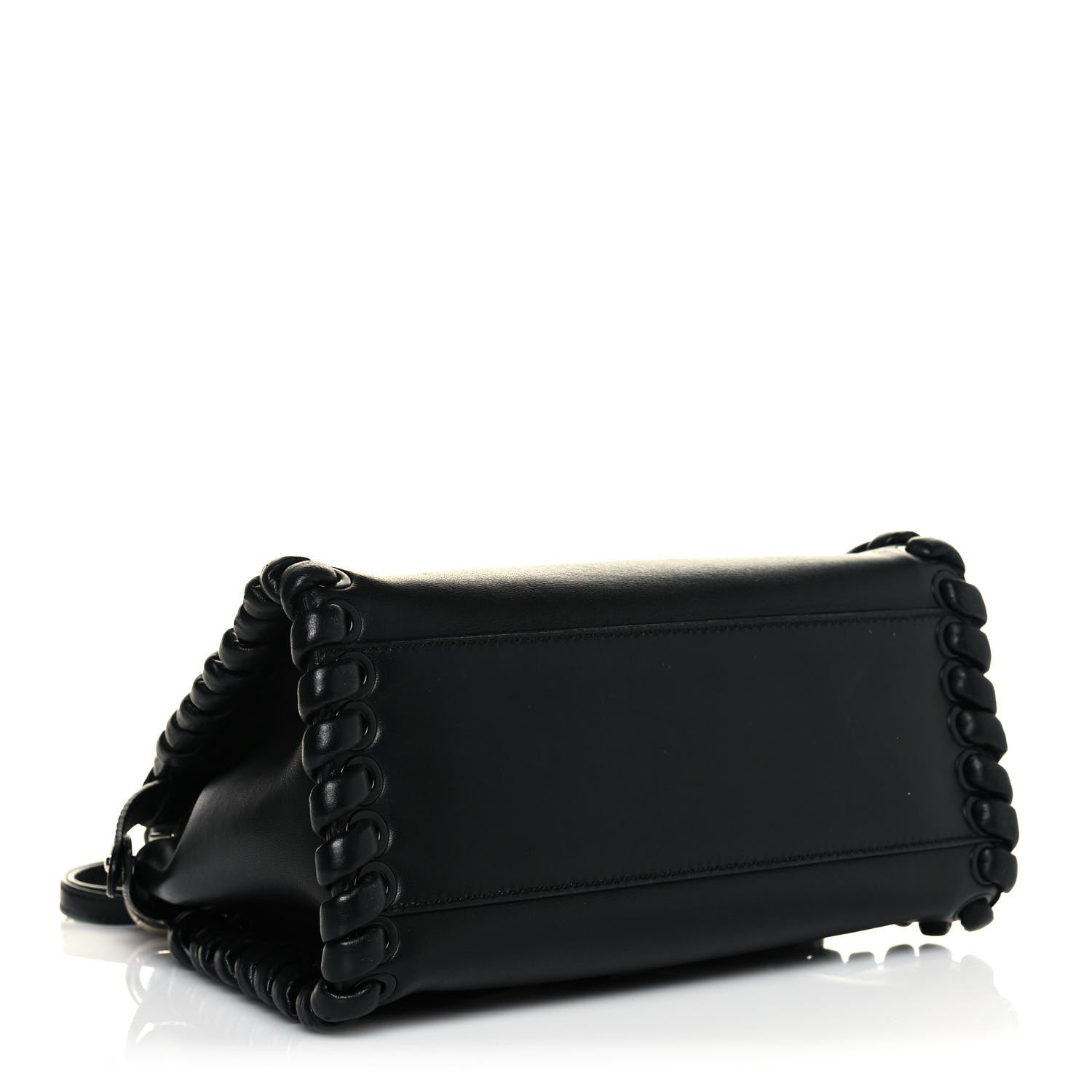 Fendi Nappa Lace Up Mini Peekaboo Iconic Satchel Black 4 of 13