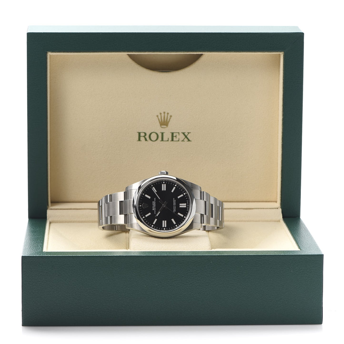 Stainless Steel 41mm Oyster Perpetual Watch Bright Black 124300