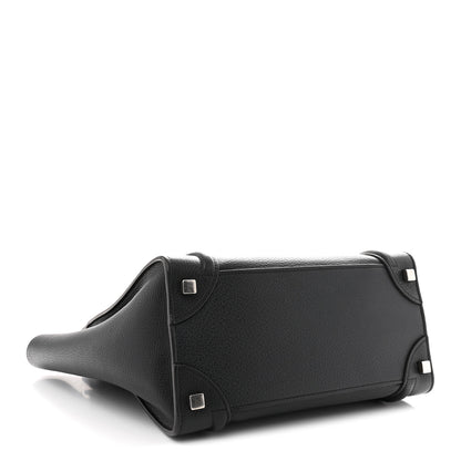 Celine Drummed Calfskin Micro Luggage Black 4 of 10