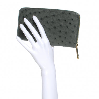 Louis Vuitton Ostrich Zippy Wallet Gris Special Order 2 of 6