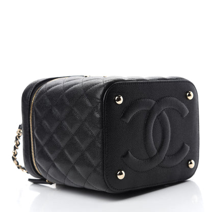 Chanel Caviar Quilted Small Vanity Case With Chain Black 4 of 10