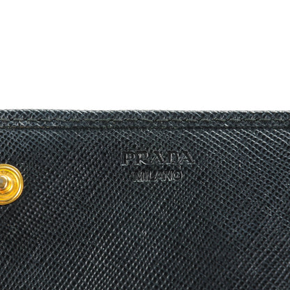 Prada Saffiano Metal Continental Flap Wallet Nero Black 6 of 8