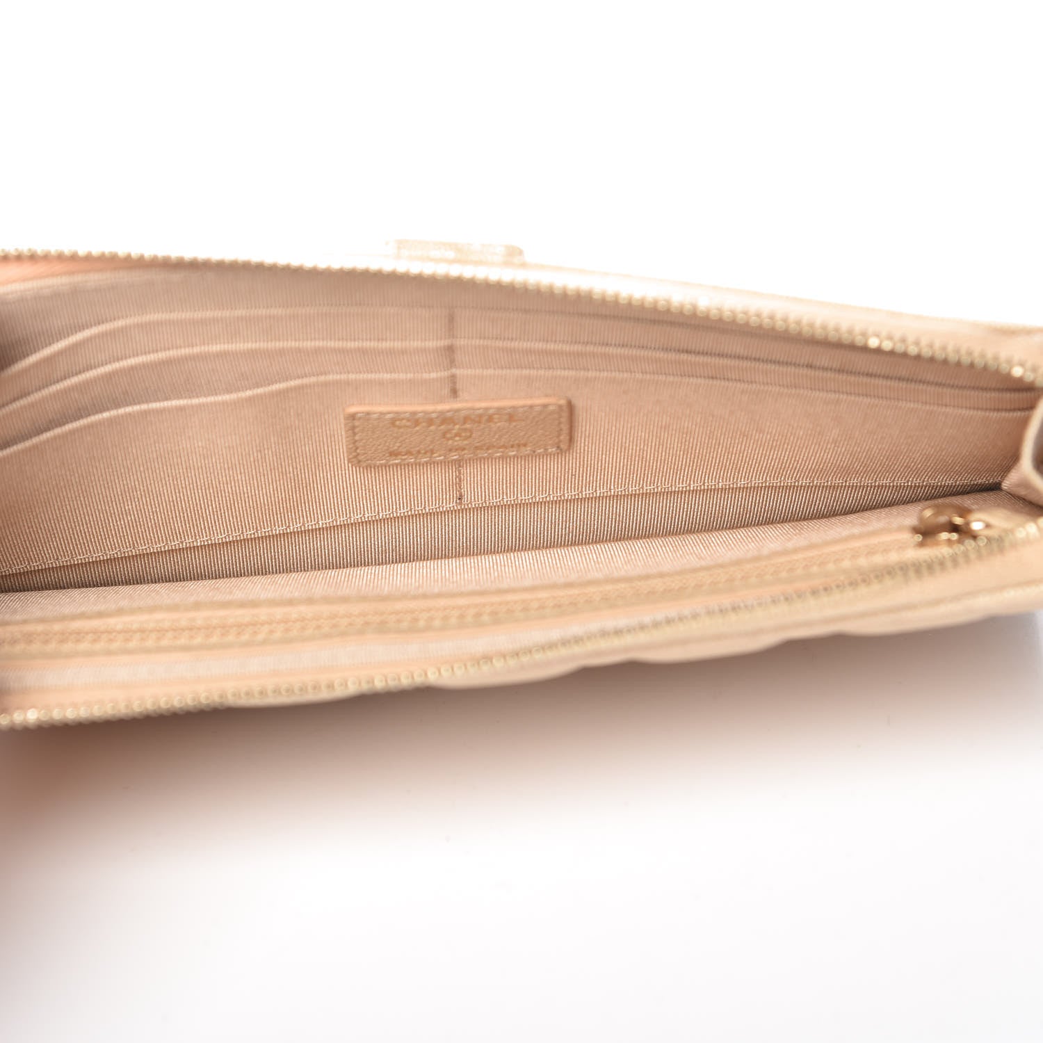 Chanel Iridescent Caviar Quilted Classic Pouch With Handle Beige 6 of 9