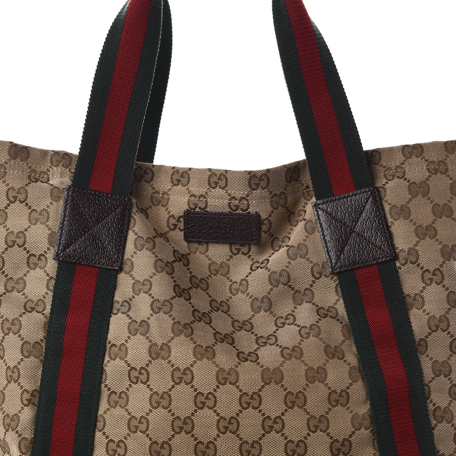 Gucci GG Monogram Medium Web Handle Vertical Tote Dark Brown 10 of 10