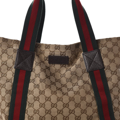 Gucci GG Monogram Medium Web Handle Vertical Tote Dark Brown 10 of 10