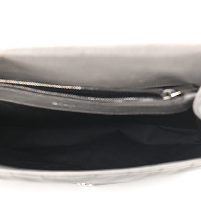 Saint Laurent Matelasse Chevron Monogram Large College Satchel Grey 5 of 9