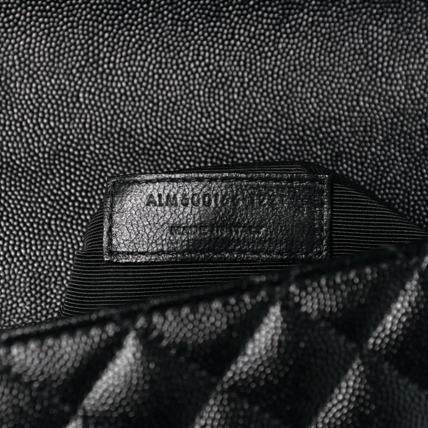 Grain De Poudre Textured Mixed Matelasse Large Triquilt Monogram Satchel Black