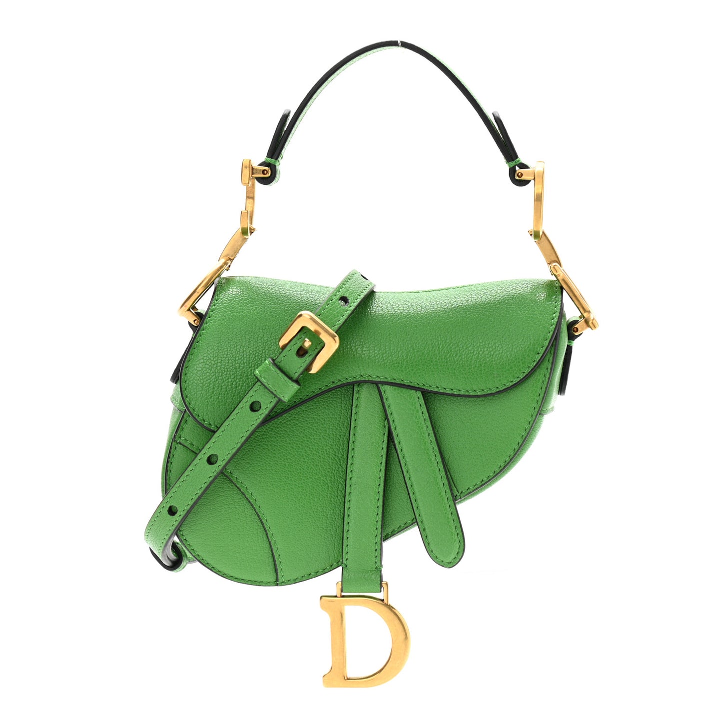 Goatskin Micro Saddle Bag Green